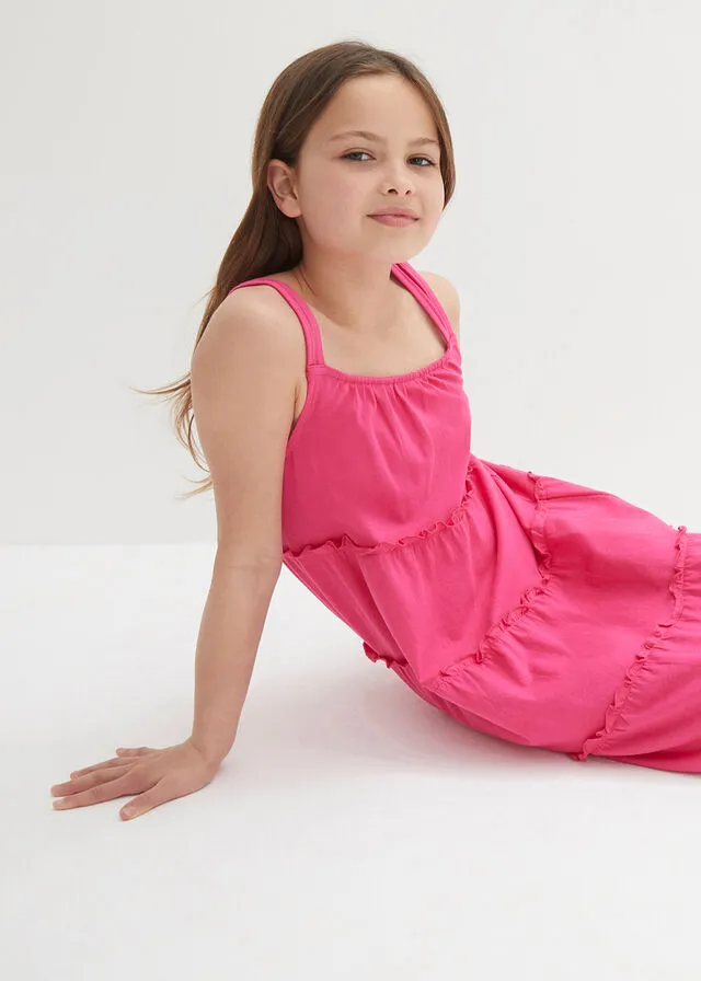 Vestido veraniego para niñas Rosa oscuro
