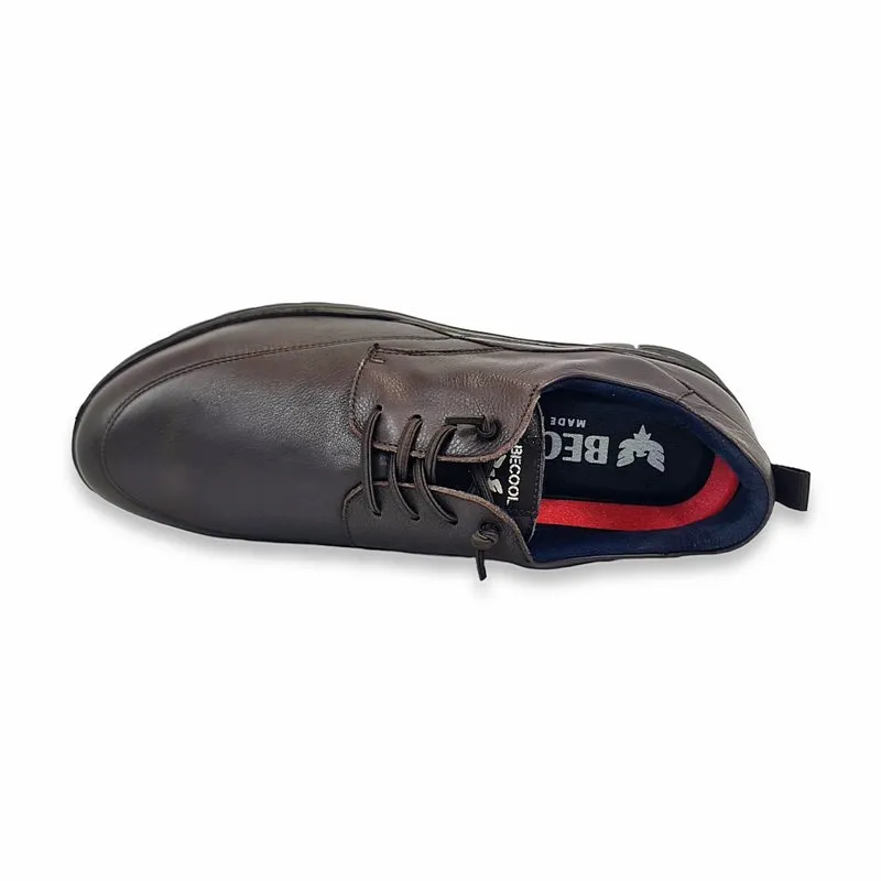 Zapatos Cómodos Hombre Piel Napa Piso Ultraligero Y Plantilla Extraible 1676 Marrón, de Becool