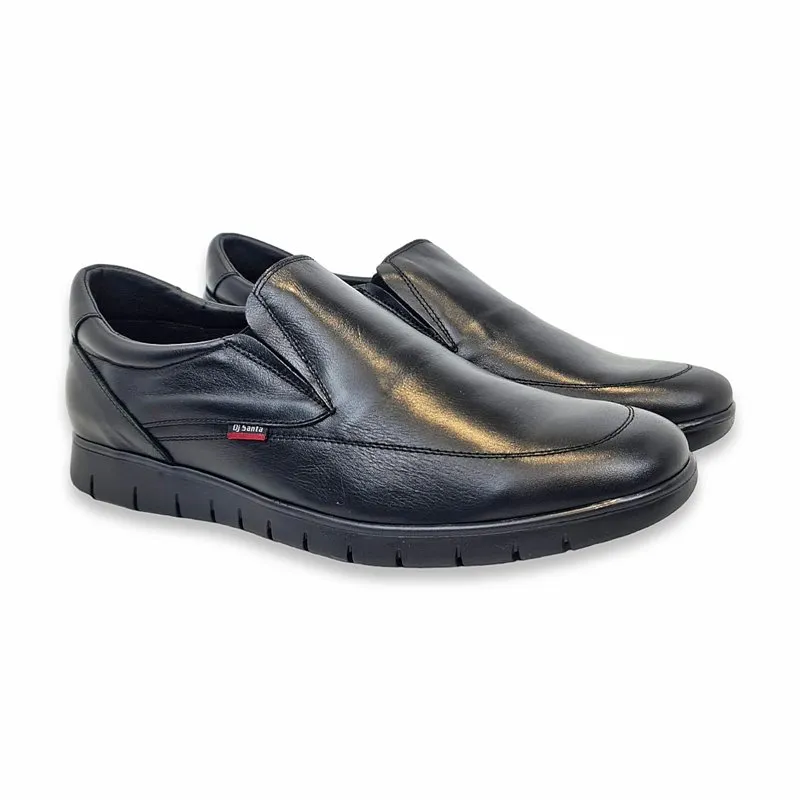 Zapatos Cómodos Hombre Piel Talla Grande Plantilla Extraíble 13361 Negro, de Dj Santa
