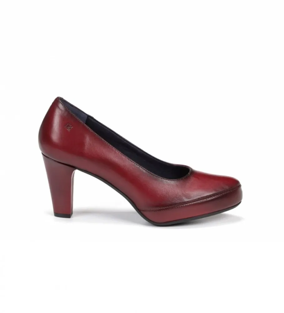 ZAPATOS DE PIEL BLESA D5794 SUGAR GRANATE ALTURA TACóN: 8 CM