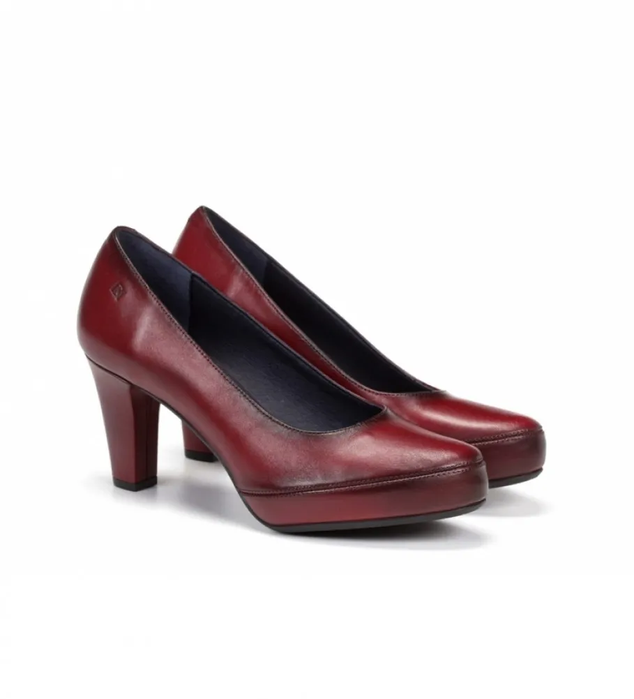 ZAPATOS DE PIEL BLESA D5794 SUGAR GRANATE ALTURA TACóN: 8 CM