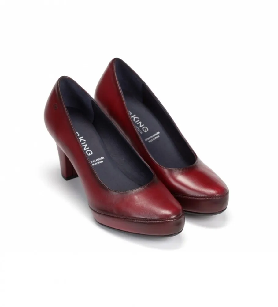 ZAPATOS DE PIEL BLESA D5794 SUGAR GRANATE ALTURA TACóN: 8 CM