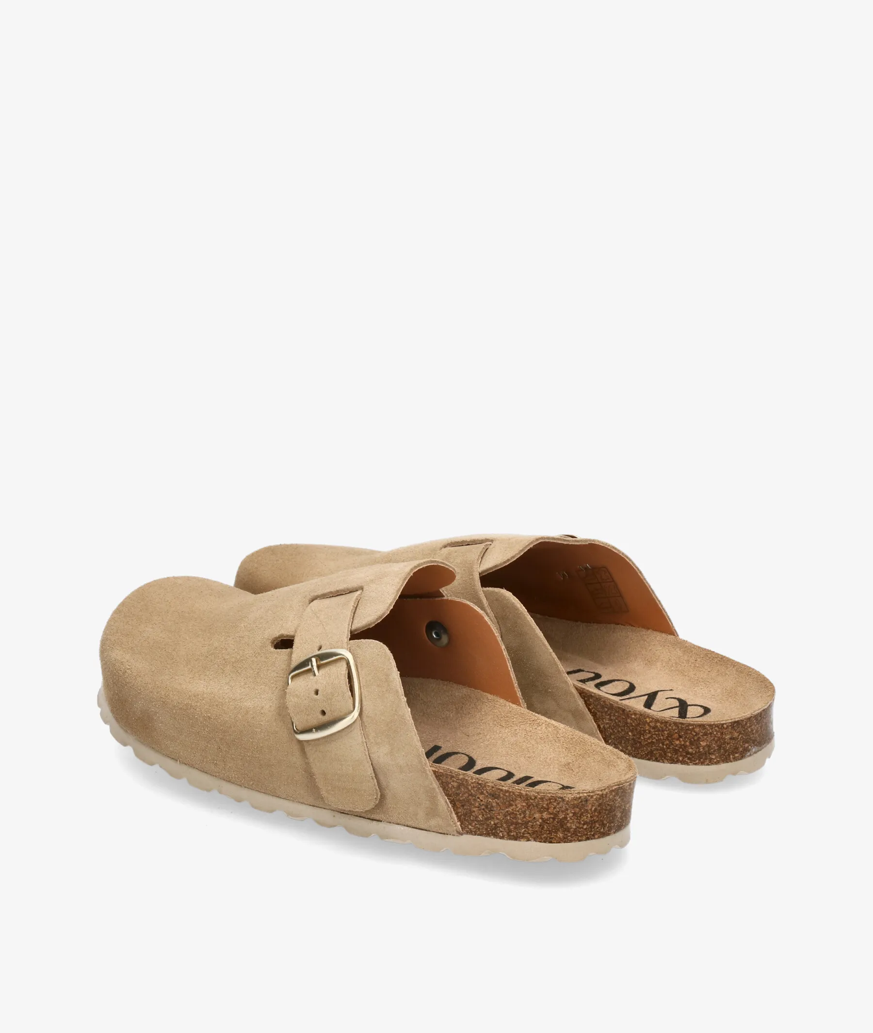 Zapatos de tacón bajo bloom&you RITA en serraje taupe