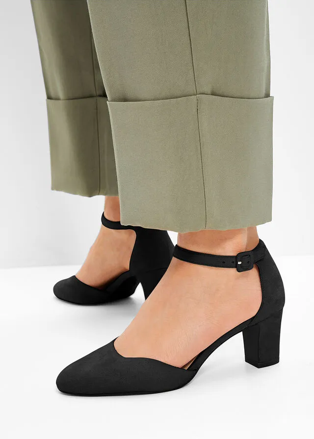 Zapatos de tacón con correa Negro