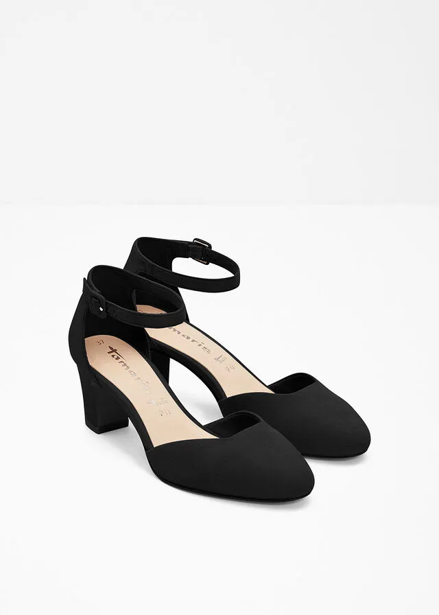Zapatos de tacón con correa Negro