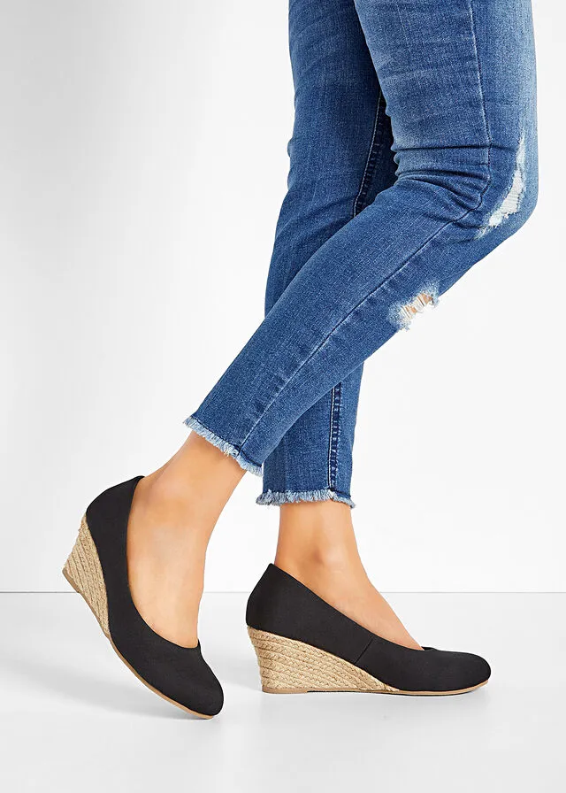 Zapatos de tacón con  cuña Negro