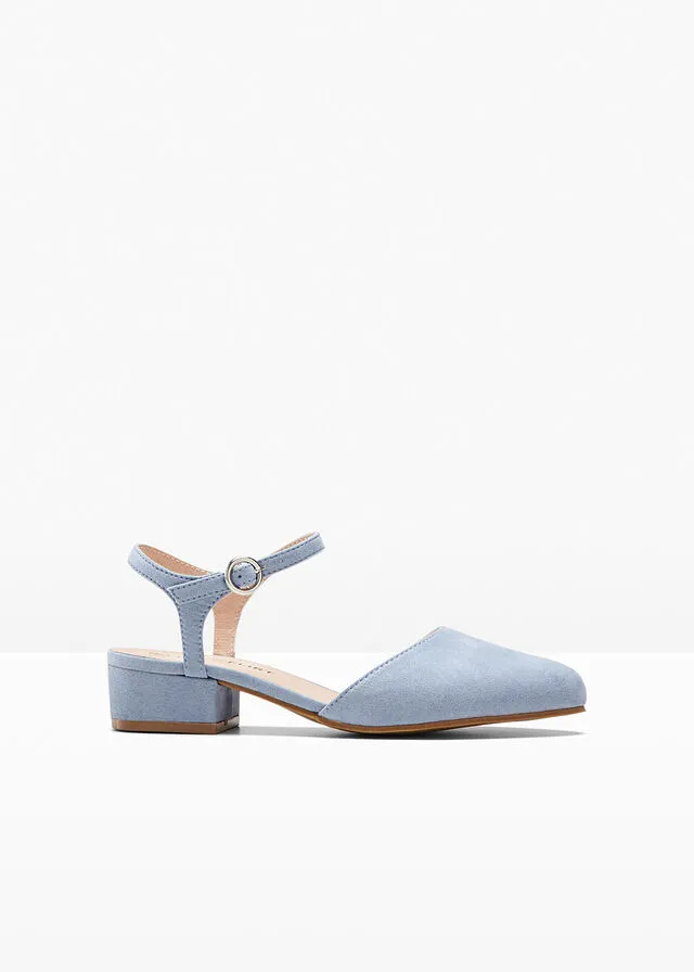 Zapatos de tacón con el talón al descubierto Azul perla