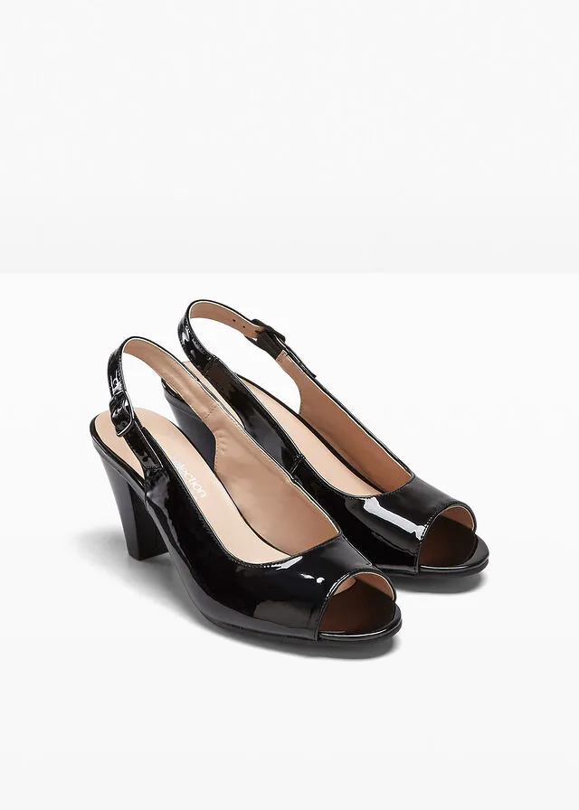 Zapatos de tacón con talón abierto Negro