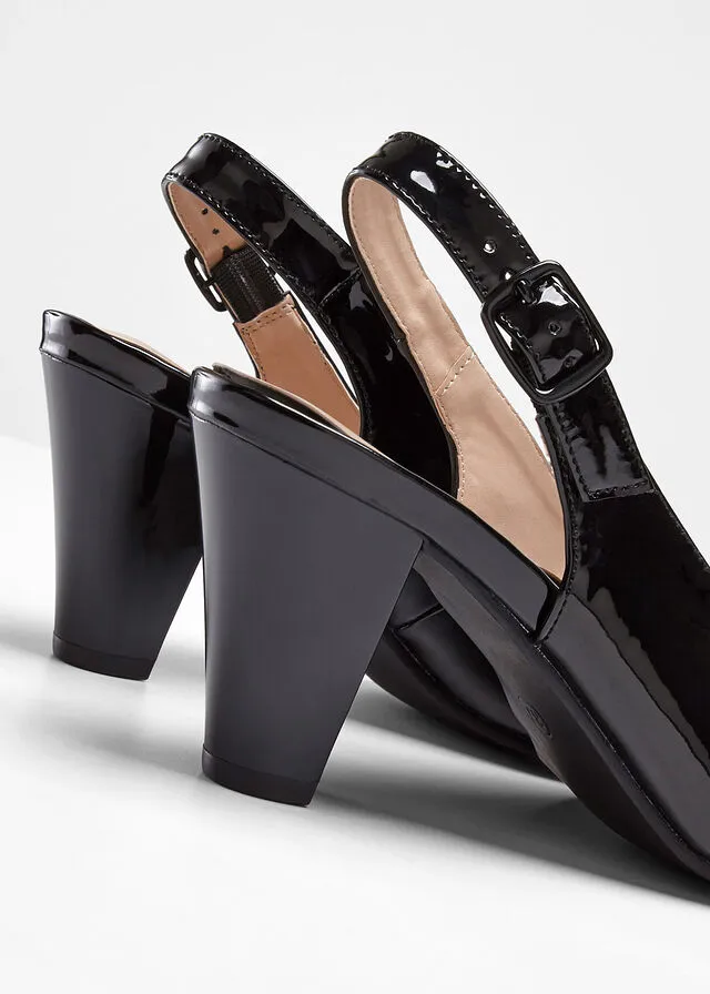 Zapatos de tacón con talón abierto Negro