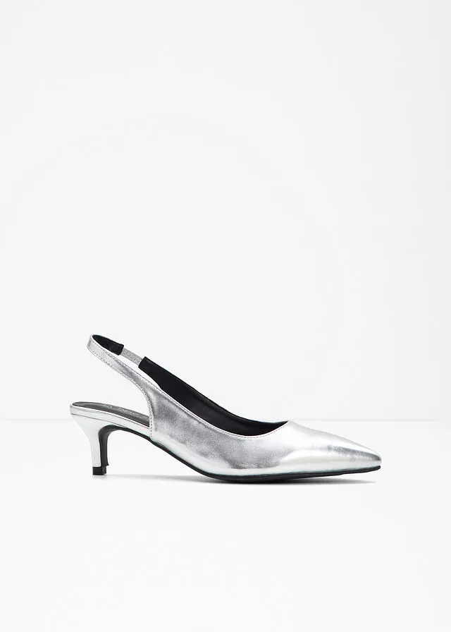 Zapatos de tacón con talón abierto Plata