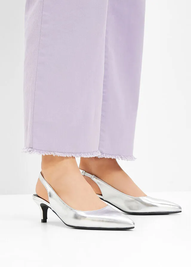 Zapatos de tacón con talón abierto Plata