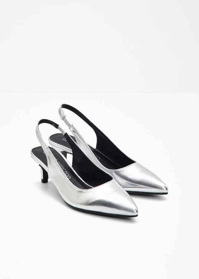 Zapatos de tacón con talón abierto Plata