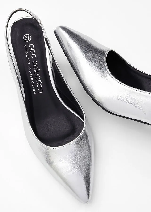 Zapatos de tacón con talón abierto Plata