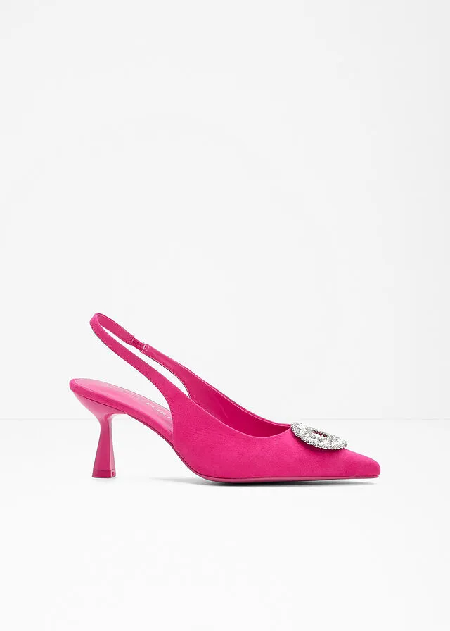 Zapatos de tacón con talón abierto Rosa oscuro