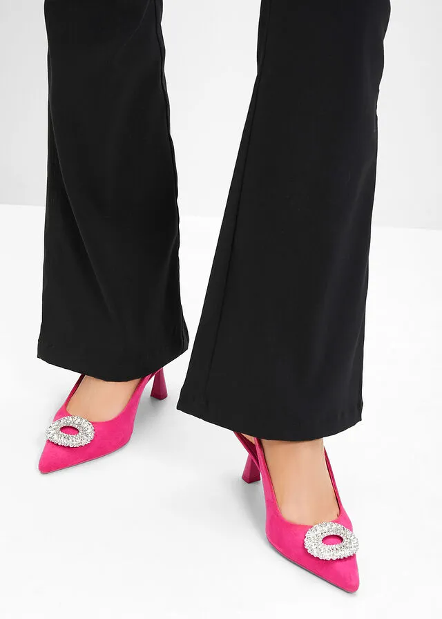 Zapatos de tacón con talón abierto Rosa oscuro