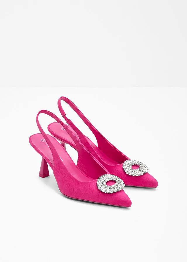 Zapatos de tacón con talón abierto Rosa oscuro