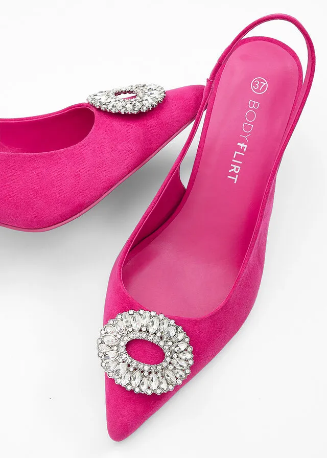 Zapatos de tacón con talón abierto Rosa oscuro