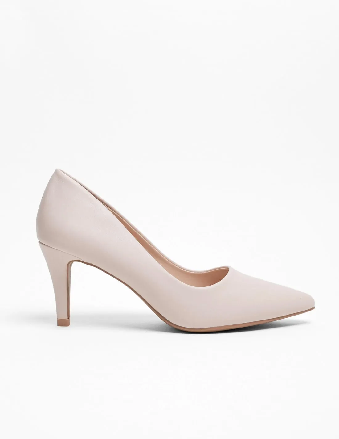 Zapatos de tacón medio para vestir color nude mujer
