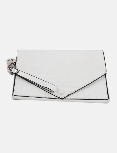 Zara Bolso de mano sobre animal print blanco