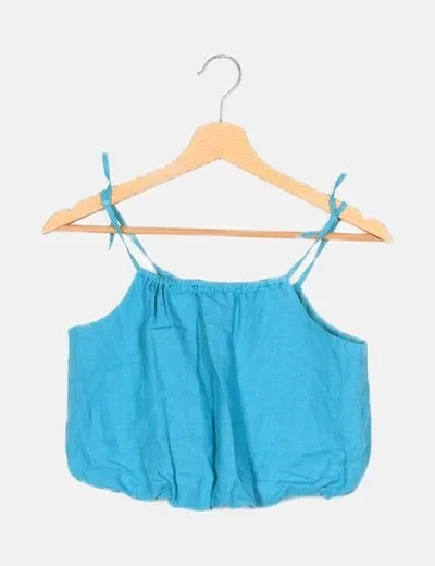 Zara Top turquesa casual